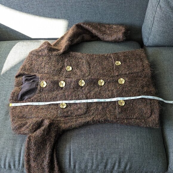 Vintage Pianoforte di Max Mara Brown Mohair and Wool Jacket with Gold Buttons - Picture 7 of 13